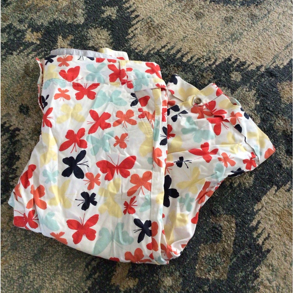 Lands End Multicolored Butterfly capris
